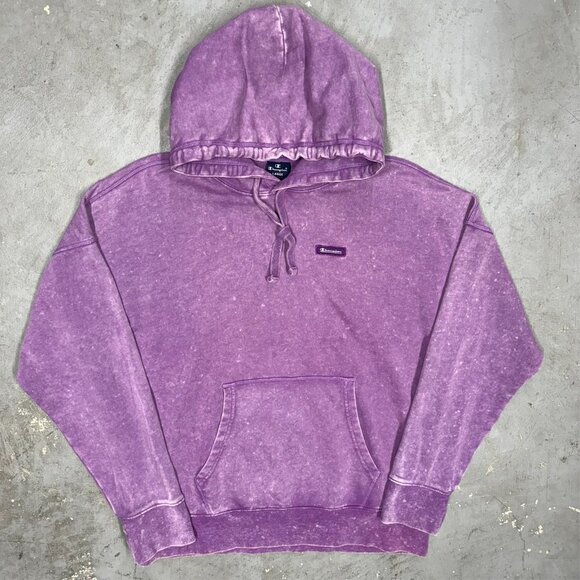 Champion Hoodie Purple Washed Oversized Pullvoer Large - Picture 2 of 8
